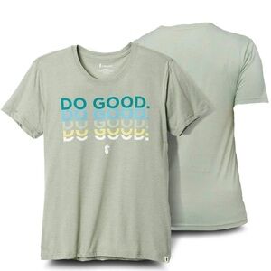 NEW COTOPAXI Do Good Organic Tshirt SILVERLEAF T-Shirt 'Do Good' Print Small
